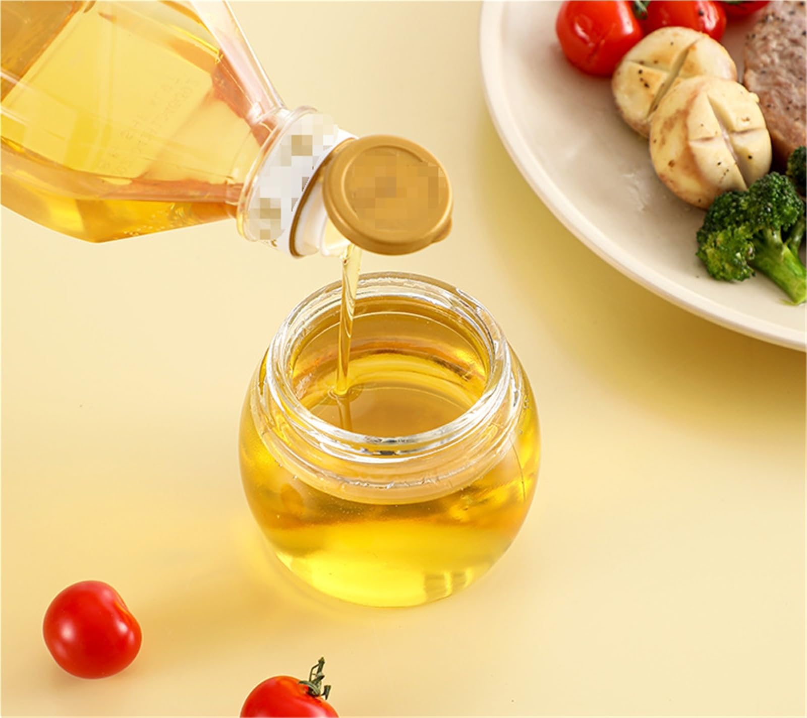Ölsprüher Für Speiseöl Ölsprüher, Nachfüllbare Olivenöl-Sprühflasche Aus Glas For Luftfritteuse, Salat, Backen, Grillen Grillen Küche(Yellow)