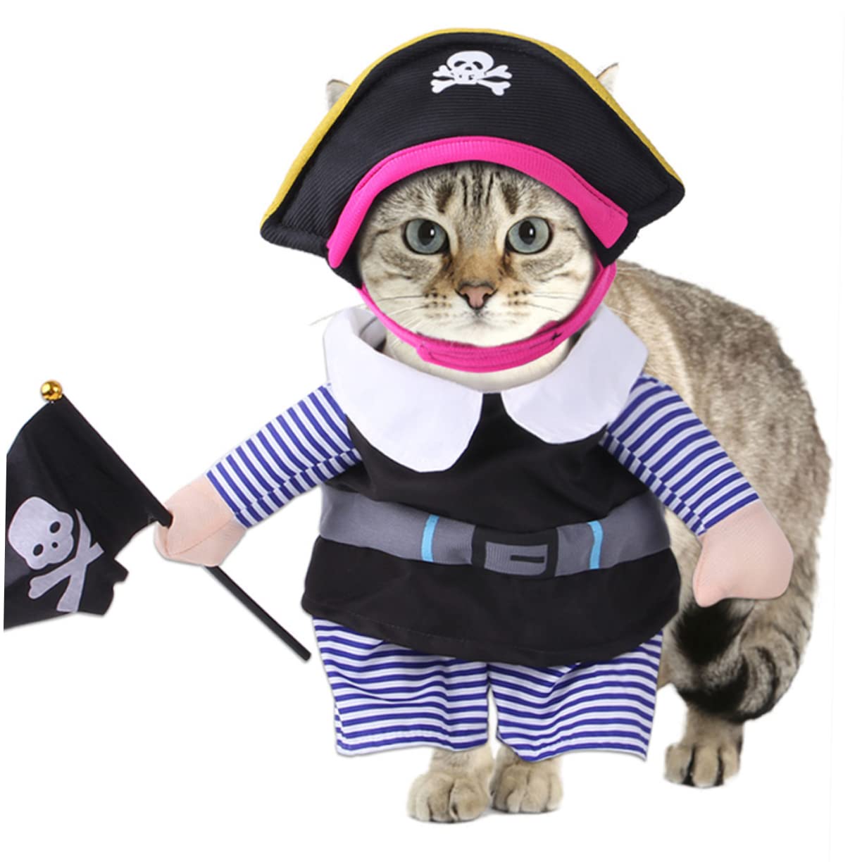 INOOMP 5sets Costume Creativo Per Animali Domestici Con Design Da Pirata Abbigliamento Per Cani e Gatti Resistente Cappello Decorativo Per Festività e Attività All Aperto