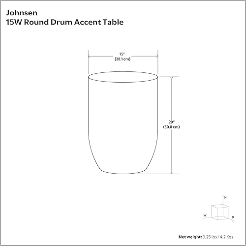 Miniatura 2 de SIMPLIHOME Johnsen Mesa de Metal - Mesa de Acento de Tambor de Hierro Macizo de 15 pulgadas de Ancho en Plata Antigua con Patrón Tribal, Mesa Plata