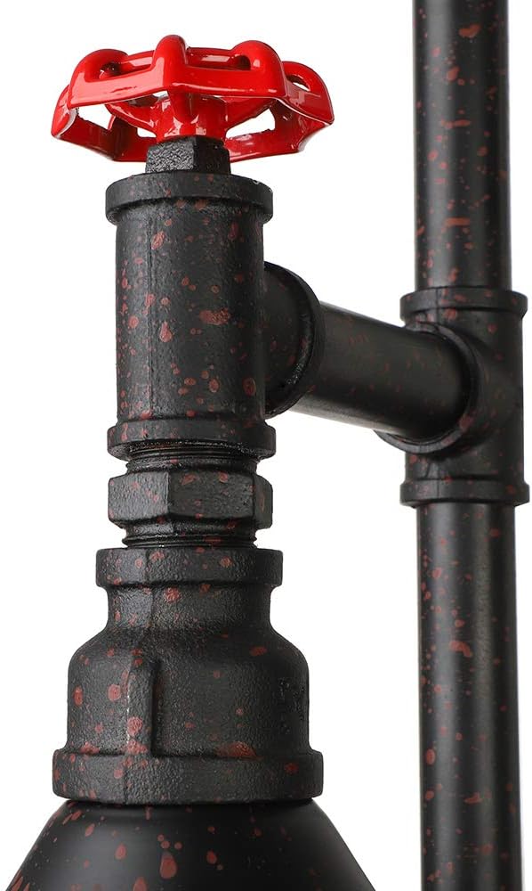 Industrial Rustic Vintage Pipe Wall Sconce - LITFAD Steampunk Pipe Edison Wall Light LED Wall Lamp Mounted Lighting Fixture with Cone Shade Rust