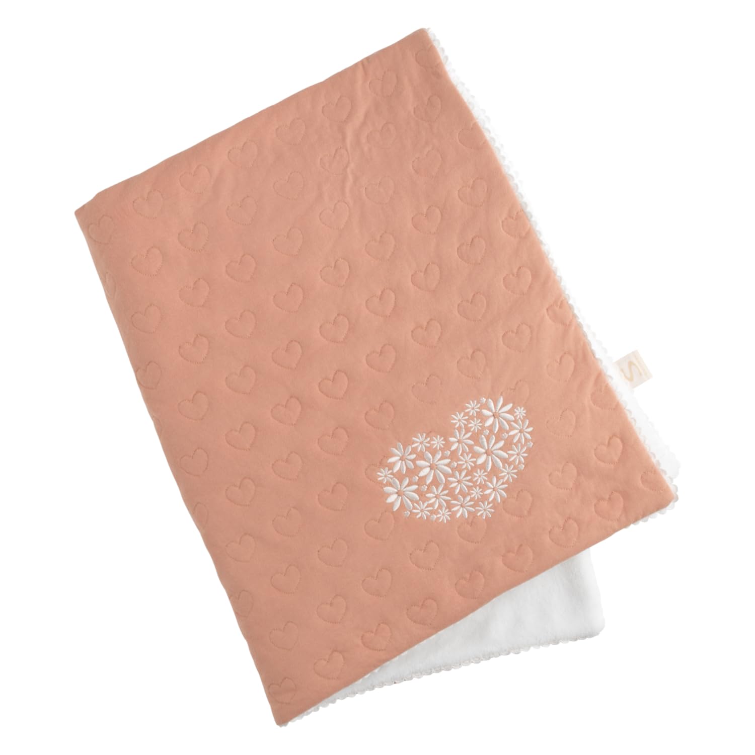 Couverture bébé en coton avec broderie Sauthon haut de gamme pour trousseau