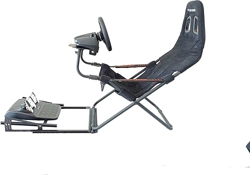 Vista 4 de Pein Racing & Flight Simulator Pedal Mount Soporte ajustable resistente para Logitech, Thrustmaster, Fanatec, MOZA Compacto y retráctil