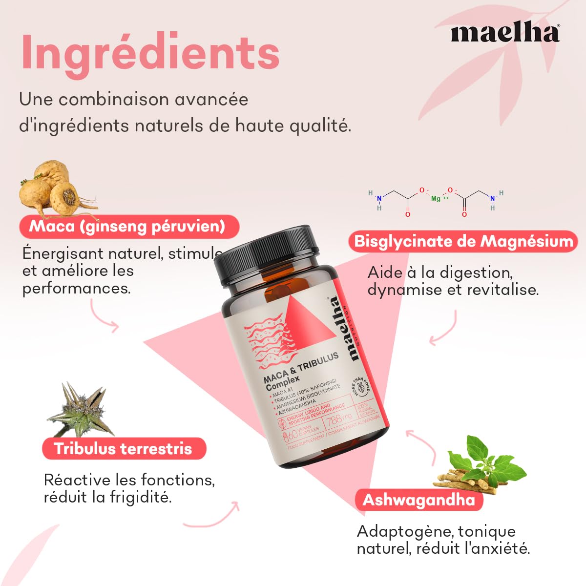 Maca et Tribulus Complex | Extrait concentré| Énergie | 100% Naturelle