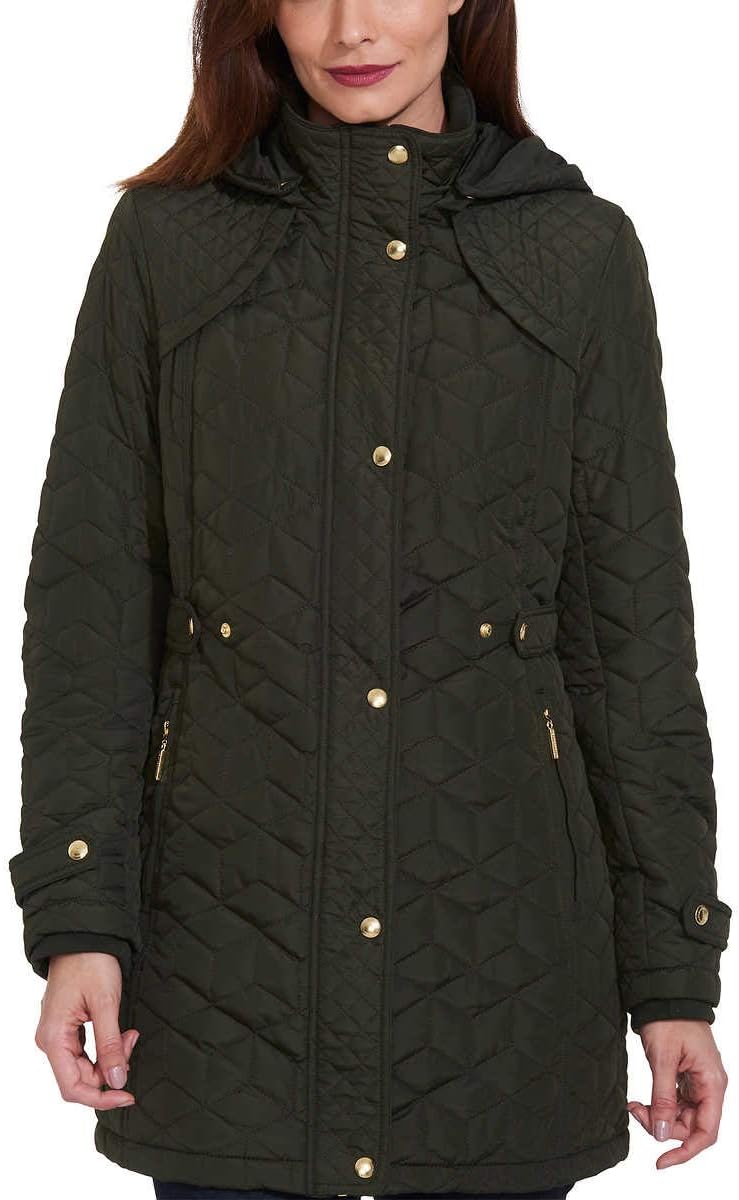 Weatherproof Garment Co. Womens Hooded Midweight Quilted Walker Jacket