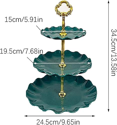 Miniatura 2 de Bandeja de plástico para platos de frutas de 3 capas, soporte para cupcakes, postres, para bodas, fiestas de té, cumpleaños, graduación, ducha,