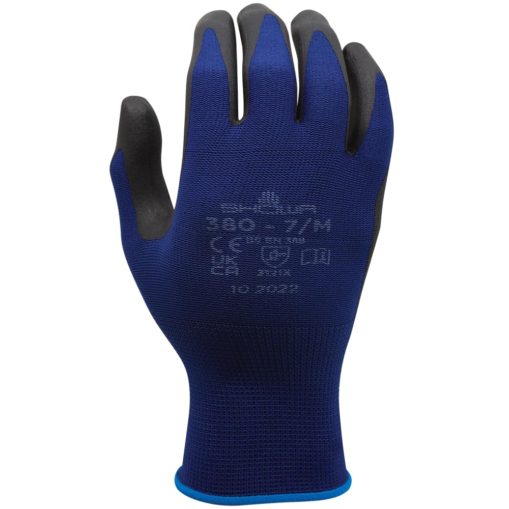 SHOWA 380, Enduction de Nitrile microporeux, Grip polyvalent, Bleu/noir, 8/L