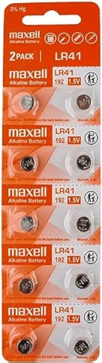 10 x Maxell LR41 AG3 192 Alkaline 1.5V Batteries