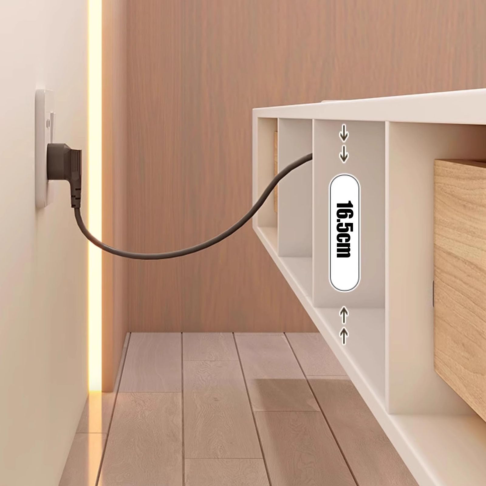 Soporte flotante para TV de gran tamaño montado en la pared, con múltiples compartimentos de almacenamiento, para sala de estar, dormitorio, apto para televisores de hasta 65 pulgadas