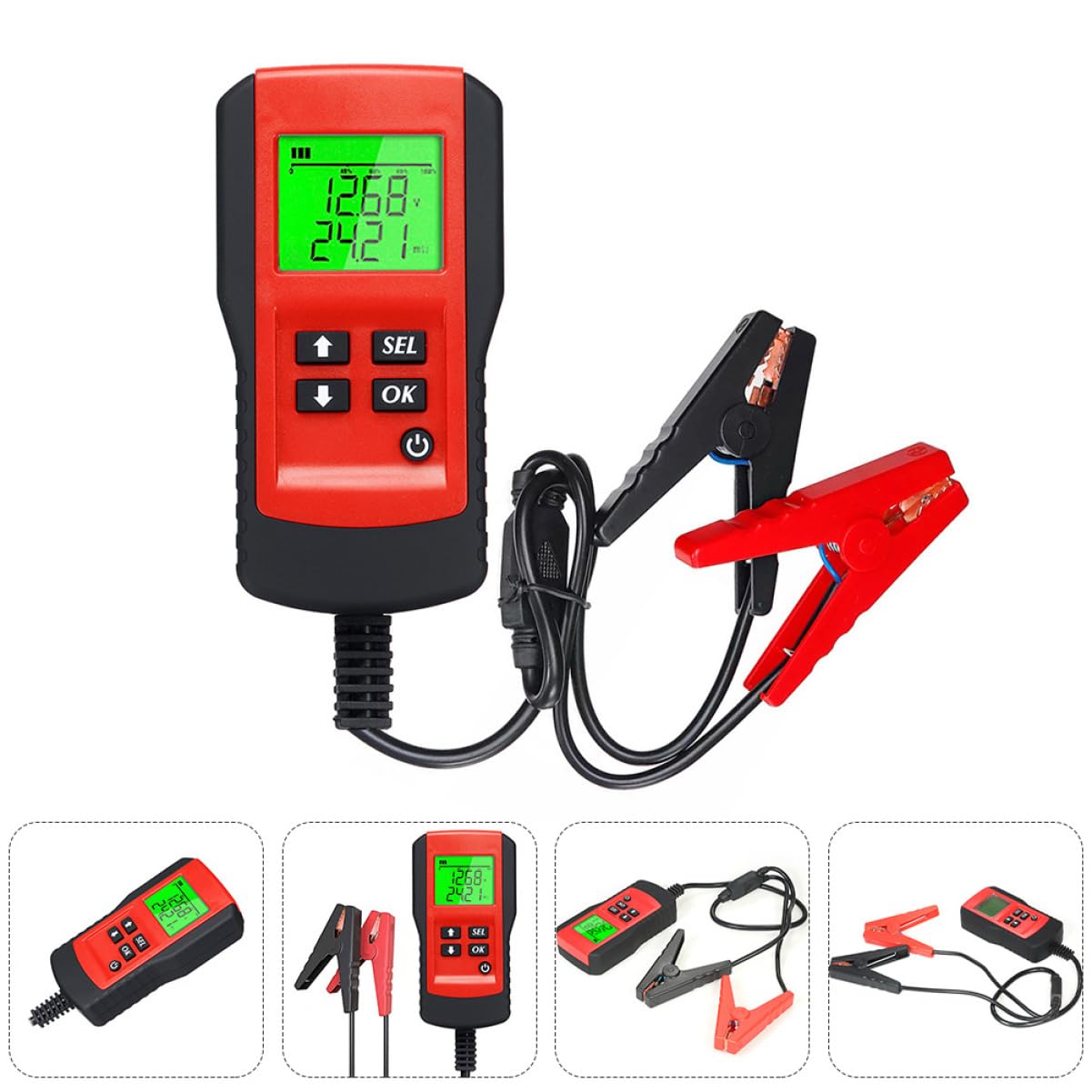 Tester per Batterie Auto 12v Risposta Rapida, Materiale Abs e Rame, Compatibile Batterie da 7 a 15v, Strumento Affidabile per Testare Capacità e Resistenza