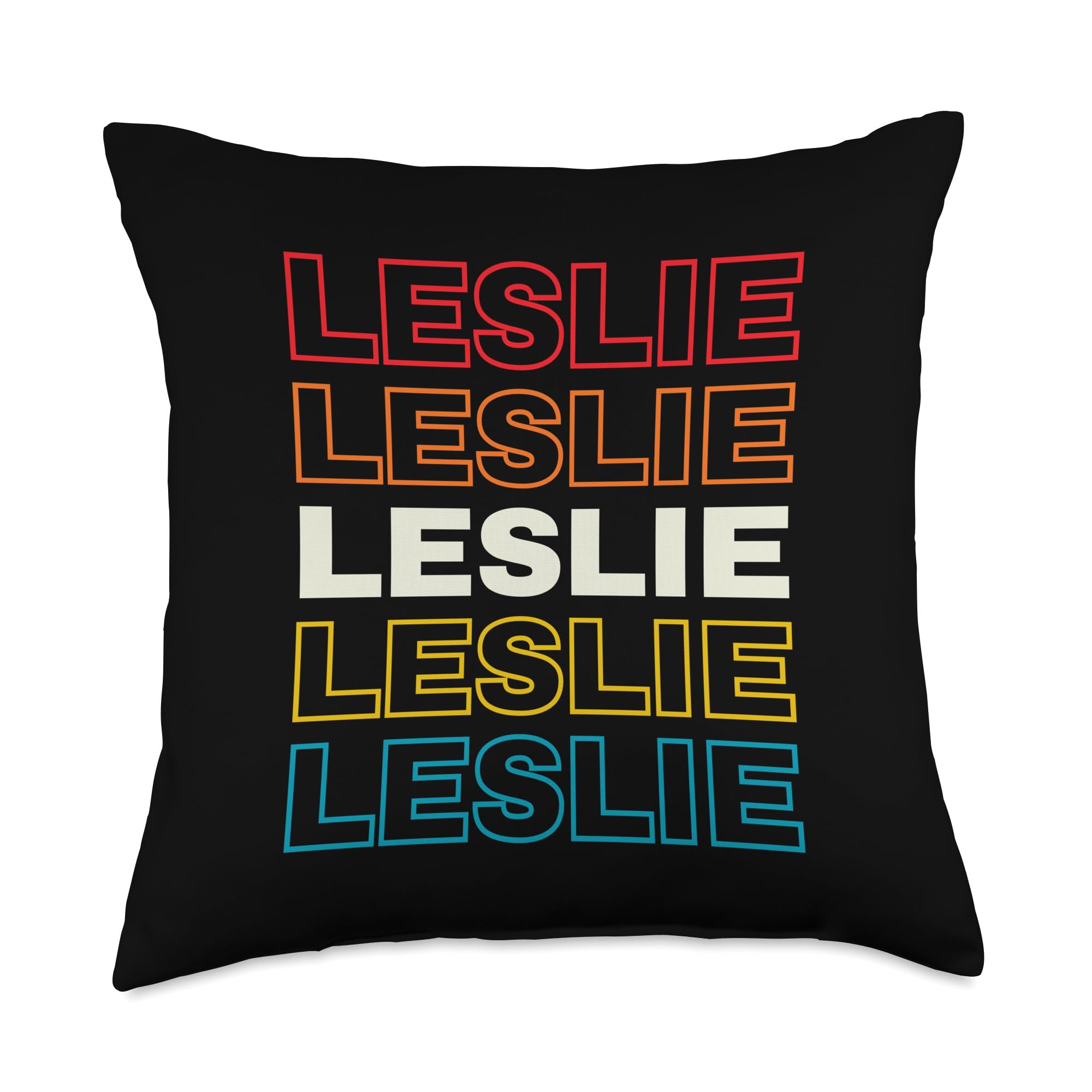 I Love Leslie Personalized Retro Sunset First Name Throw Pillow