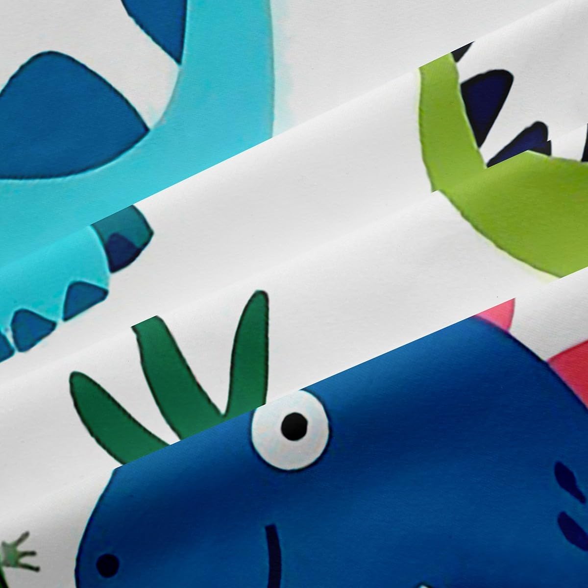 Cute Dinosaur Blackout Curtain Cartoon Dino Cactus Leaves Window Drapes, Ancient Wild Animals Theme Window Treatments, Kids Boys Room Decor, Grommet Top 2 Panel Set Bedroom Curtains, 38Wx45L inch