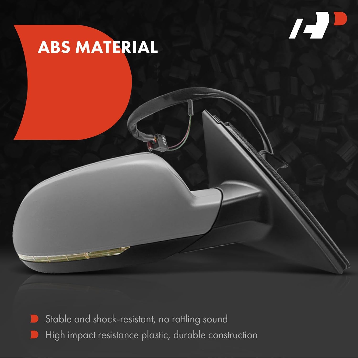 A-Premium Pair (2) Driver and Passenger Side Power Door Mirror - Compatible with Audi A4, A4 Quattro, S4, 2010-2011 - Heated Manual Folding Black Outside Rear View Mirror w/Turn Signal
