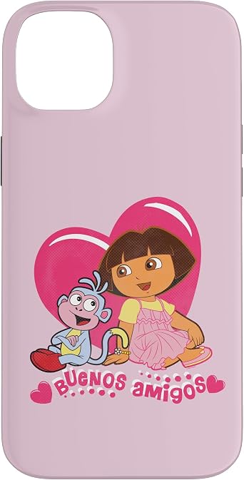 Dora the Explorer Buenos Amigos Hearts Pink White Boots Case for iPhone 14 Plus