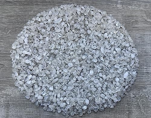 Image of GAF TREASURES 2 oz Lot Citrine Semi Tumbled Gemstone Chips, Crushed Mini Crystals, Undrilled Crystal Chips (Clear Quartz)