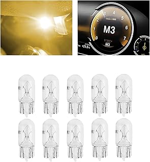 YGDMD 10PCS Halogen T10 192 W5W 168 Bulb,5W/12V T10 Halogen Light Bulbs for License Plate Light/Reading Lamps/Car Door Lights/Wide Lamps,Soft Lights Car Accessories W5W Bulb (White)