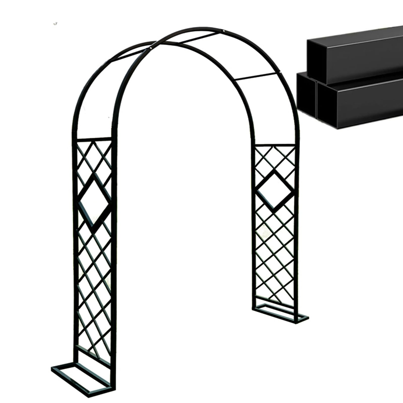 Ele - Arco per rose in metallo robusto, pergolato e traliccio per decorazione esterna, supporto per piante resistente alle intemperie, 360 x 230 cm, ideale per giardini e composizioni floreali