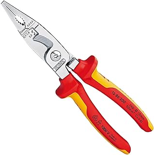 13 86 200 | VDE Electrical Installation Pliers | Multi-Component Handle | Chrome Plated - 200mm