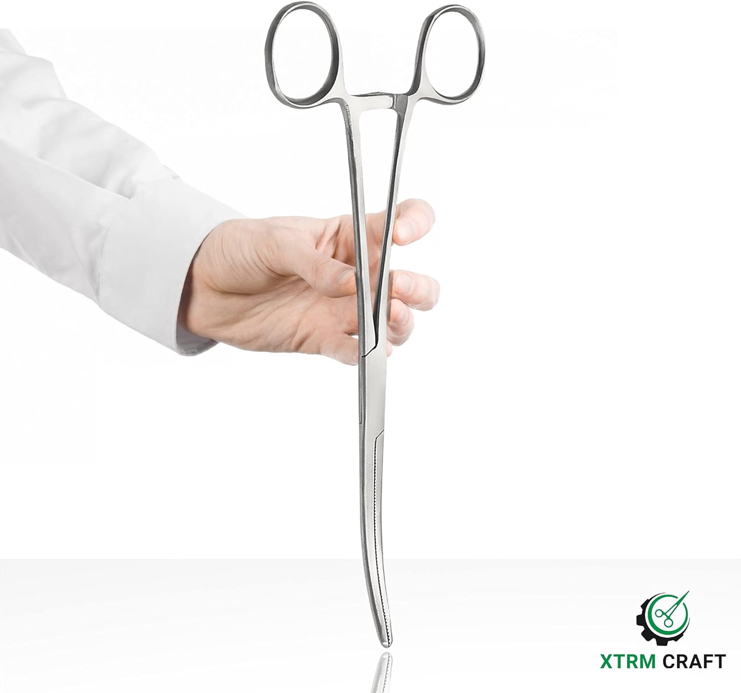 Pean Hemostat Straight and Curved Multipurpose Locking Tweezer Clamps Serrated, Stainless Steel - Hemostats for Nurses, Fishing Forceps, Crafts and Hobby