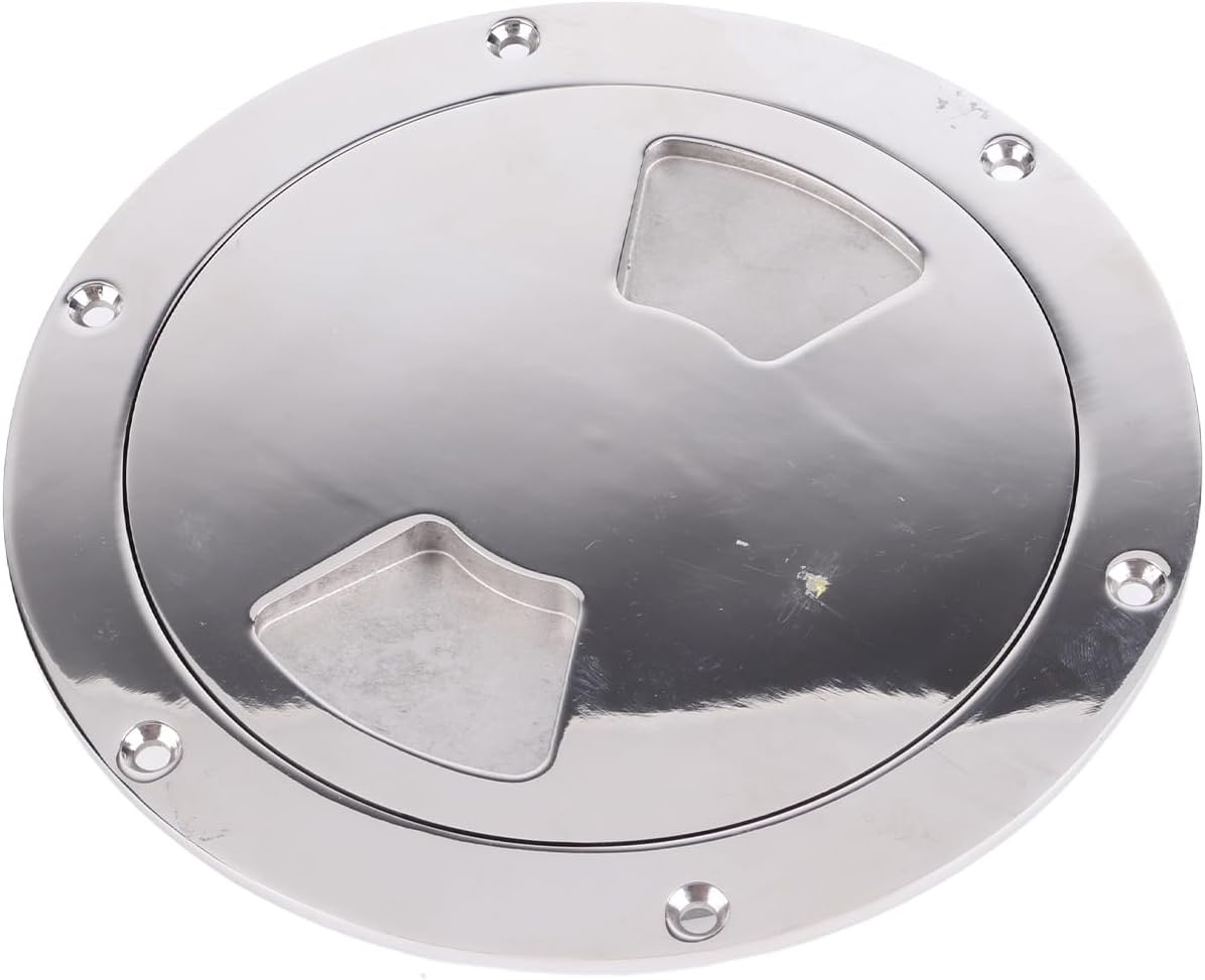 Boat Inspection Deck Plate Detachable 316 Stainless Steel Boat Deck Plate Marine Strong Load Capacity with Slot for Yachts (6 Inch)