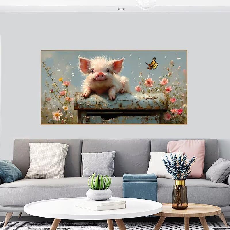 Peinture diamant papillon grand format 70x140cm decoration maison unique