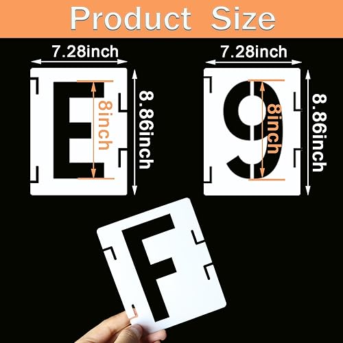 Miniatura 10 de YEAJON Plantillas de letras de 10 pulgadas, plantillas de símbolo, números de manualidades, 42 plantillas reutilizables del alfabeto, kit de