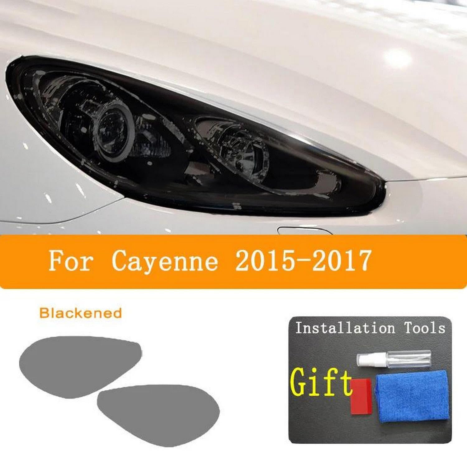 Reflektor samochodowy tylne światło folia ochronna reflektor winyl renowacja przezroczysta czarna naklejka naprawcza TPU, do Cayenne 2011-obecny
