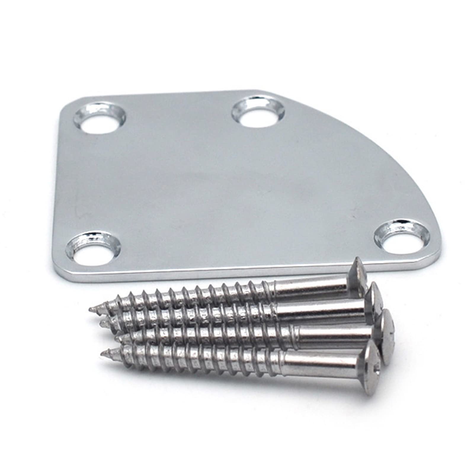 4 Holes Electric Guitar Neck Plate Curved Semi Round Neck Joint Back Mounting Plate Replacement With Screws