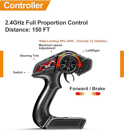 Miniatura 7 de Coche de control remoto 114, cámara de aleación todoterreno RC Truck 4WD de alta velocidad de carreras rápidas juguete eléctrico de pasatiempo
