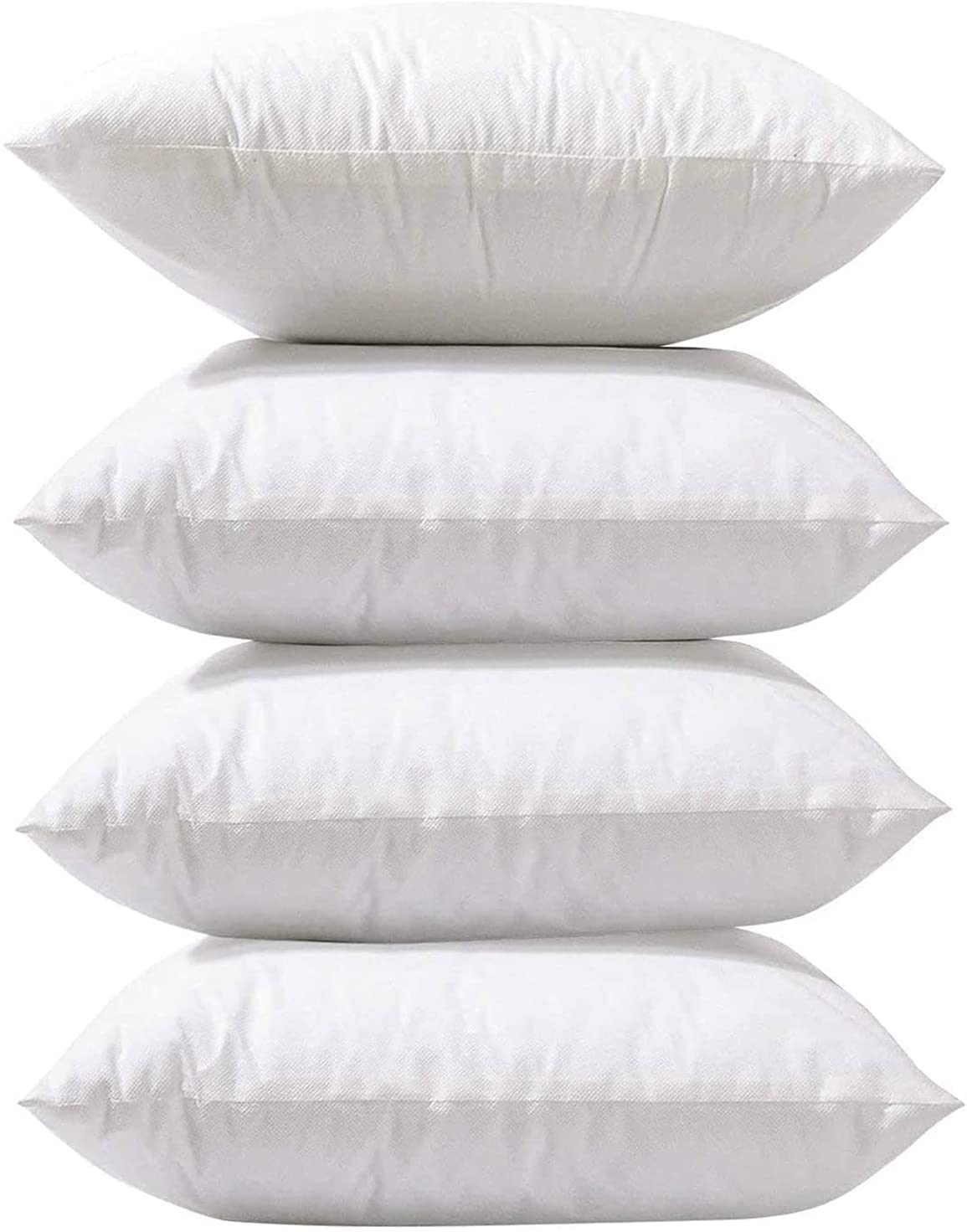 Cushion Inner Pads (Pack of 4), 65 x 65 cm (26" x 26") Cushion Stuffer Inserts, Hypoallergenic Bounce Back, Hollowfibre Square Pillows (White)