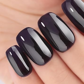 Midnight Dark Purple Jelly Gel Nail Polish,12ml Soak-off Sheer Translucent Puple Black Color Gel Polish Kit for Nail Art Starter or Manicure Salon