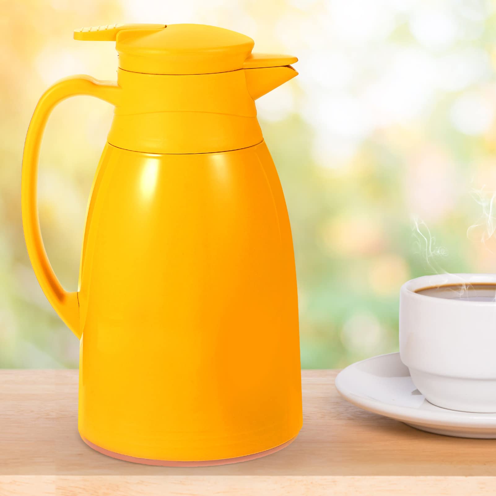 Bouteille Isolante 1000ml en Verre et Pp Jaune à Étanchéité