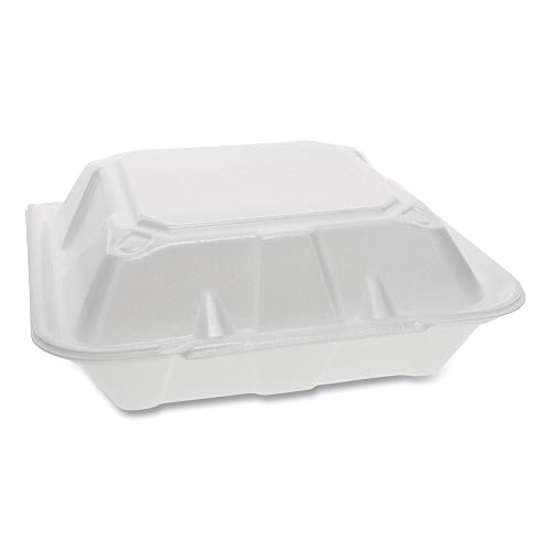 Pactiv YTD19903 Foam Hinged Lid Containers 9 x 9 x 3-1/4
