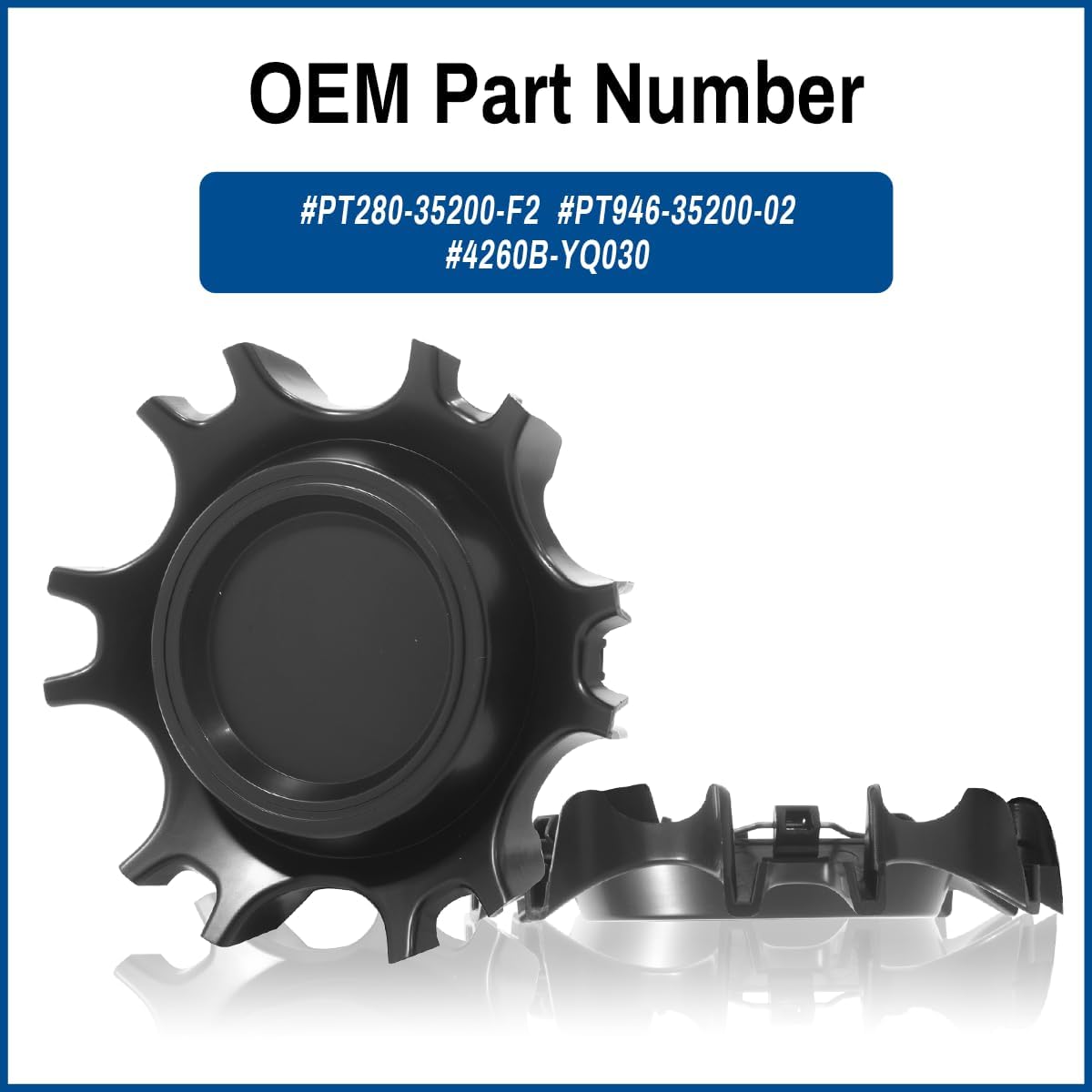 for 2019-2023 Toyota Tacoma Wheel Center Caps 16 Inch 6 Spoke Rim PT946-35200-02 4260B-YQ030 Hubcaps 4 Pack Matte Black