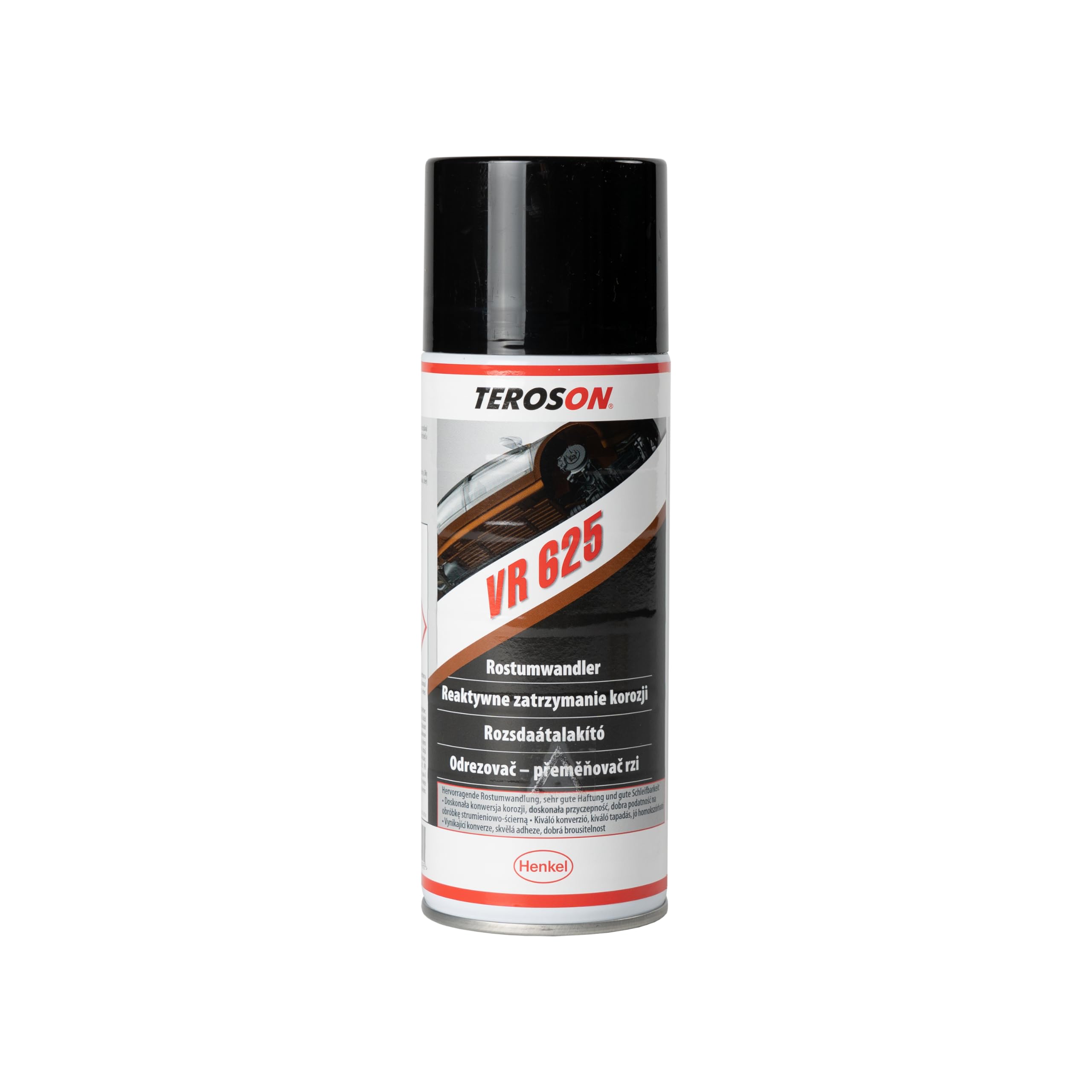 Teroson VR 625 Convertitore di ruggine a base di resine sintetiche, Spray per il trattamento di varie forme di ruggine, Convertitore di ruggine Spray con primer, 1 x 400 ml