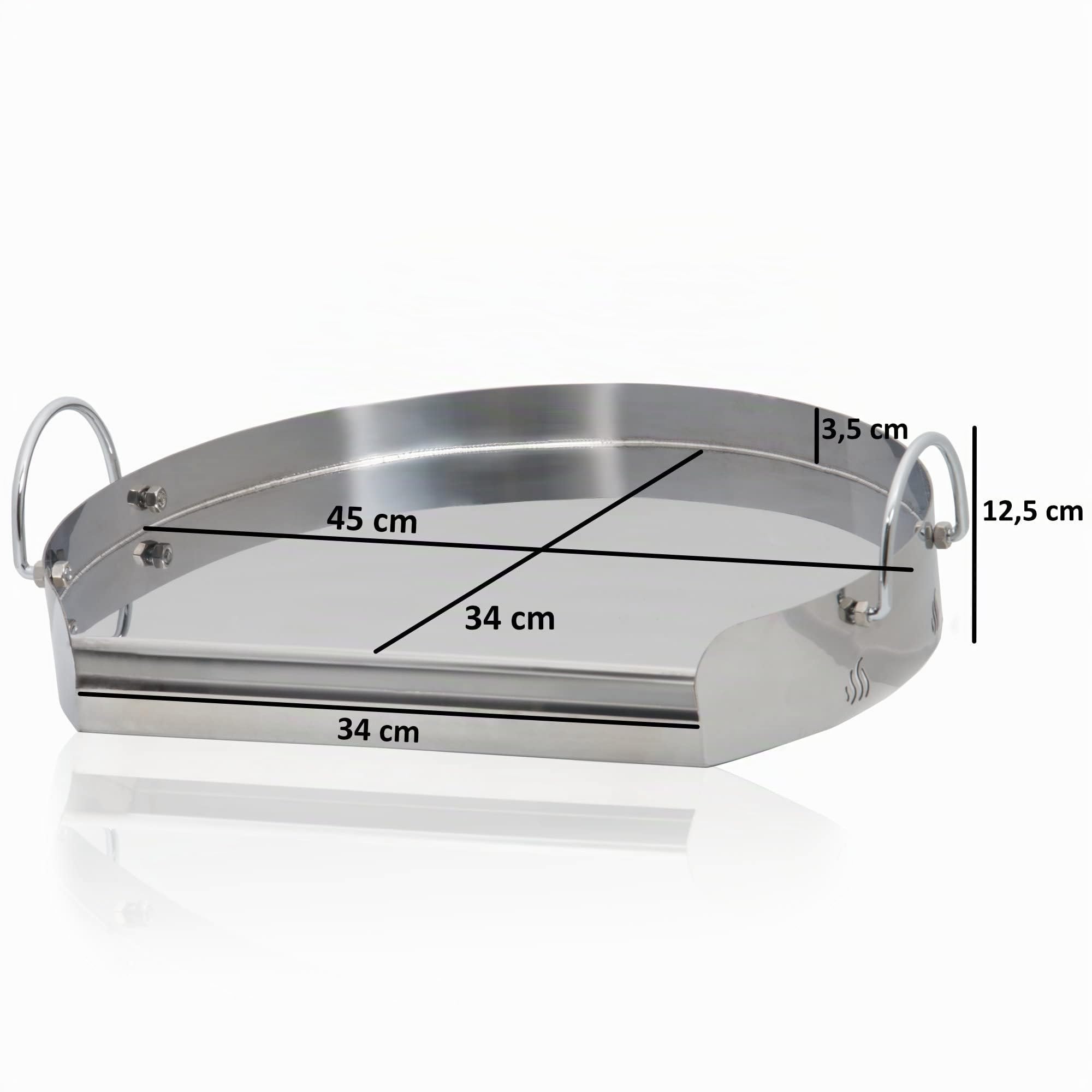 BBQ-Toro, piastra universale in acciaio inox, grill barbecue, rotondo, per grill a gas, a carbonella e molti altri