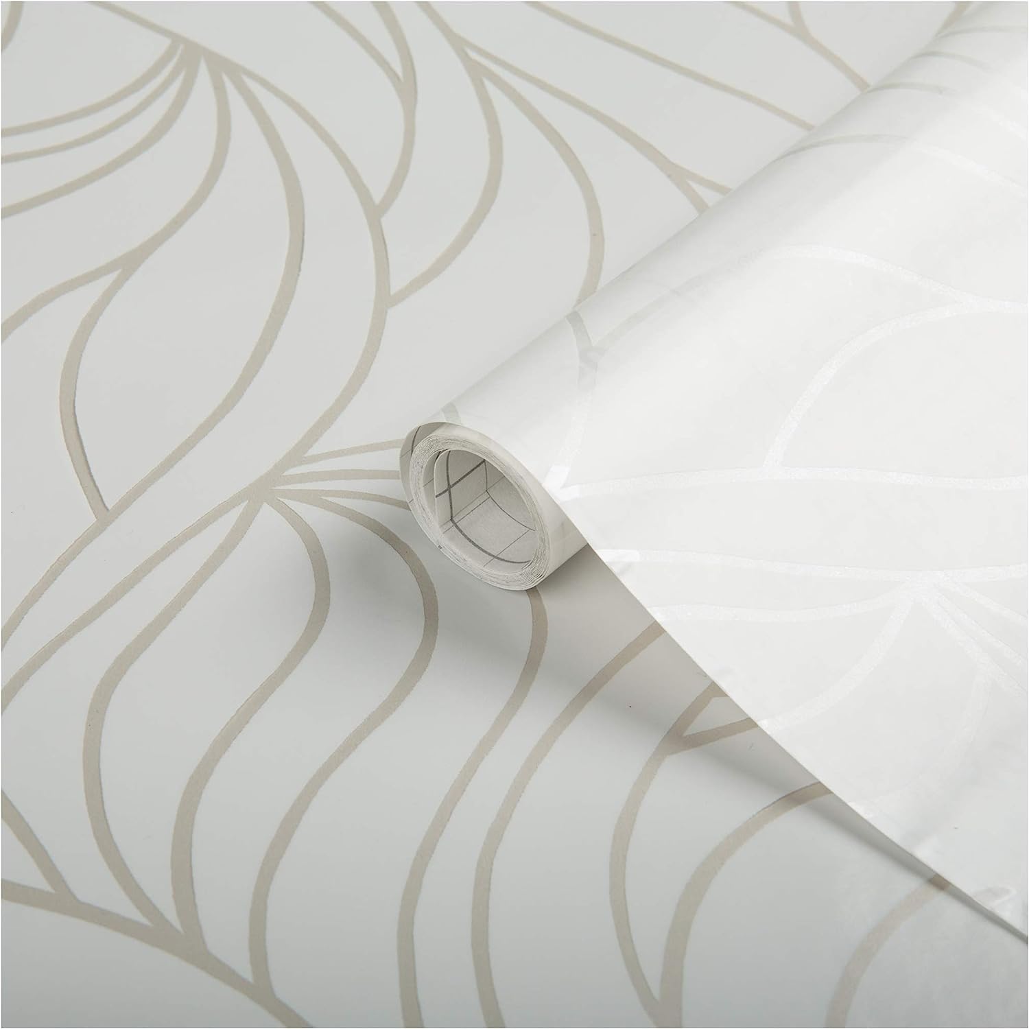 338-0022 Privacy Glass Reusable Static Cling Window Film, Nouveau Swirl /Antwerp, 17" x 59" Roll