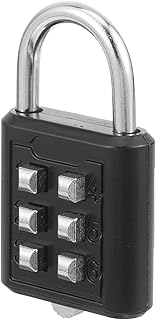 Drawer Padlock 6 Digit Combination Padlock Push Button Lock Zinc Alloy Luggage Padlock for Gym Locker Cabinet Case Fence Gate Drawer Toolbox Button Combination Lock