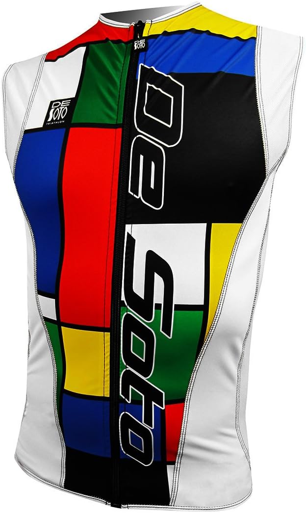 De Soto Men's Riviera Tri Jersey (Mondrian Color, X-Large)