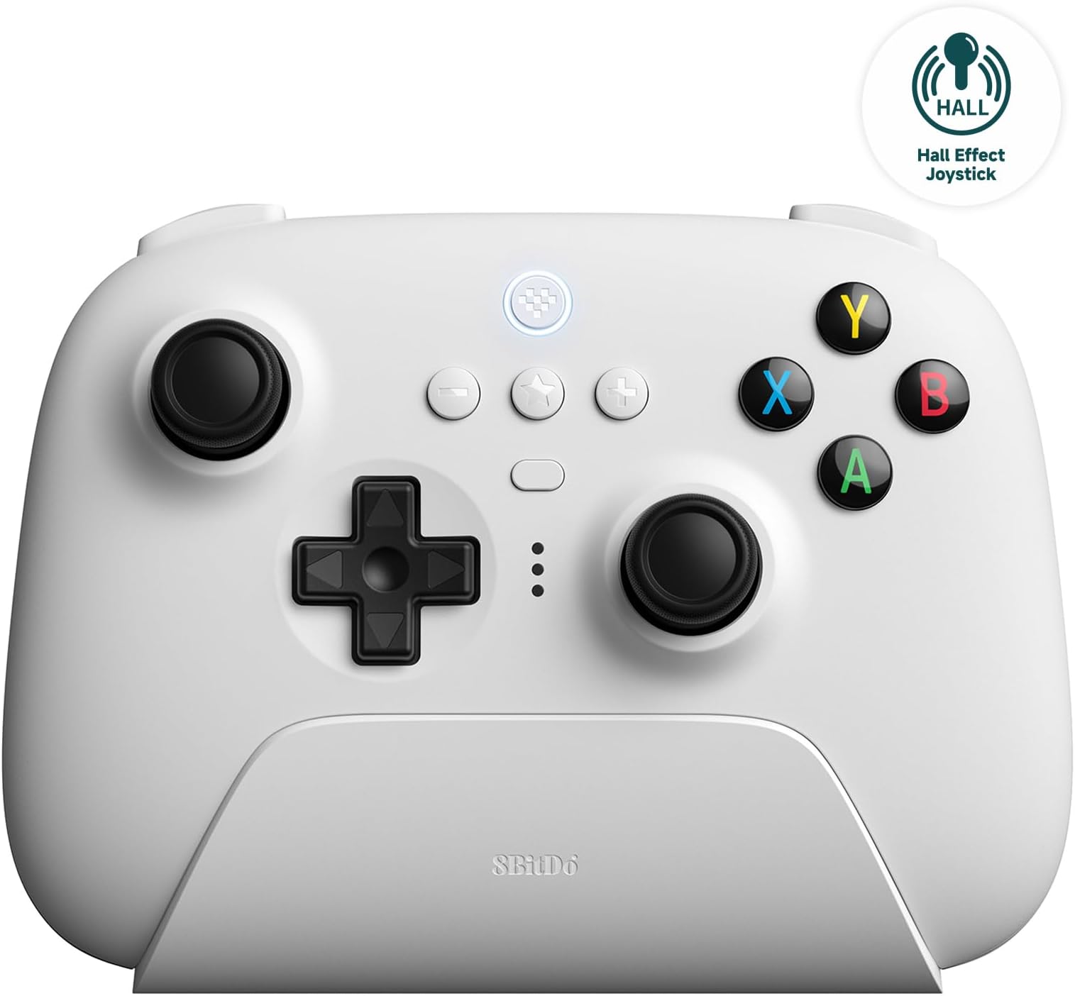 8Bitdo Ultimate 2.4G Wireless Controller, Hall Effect Joystick Update, Gaming Controller with Charging Dock for PC, Android, Steam Deck & Apple (White)