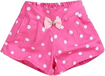 Beessbest Girls and Toddler Shorts Cute Bow Polka Dot Printed Short Pants Casual Elastic Wasit Summer Pull on Shorts