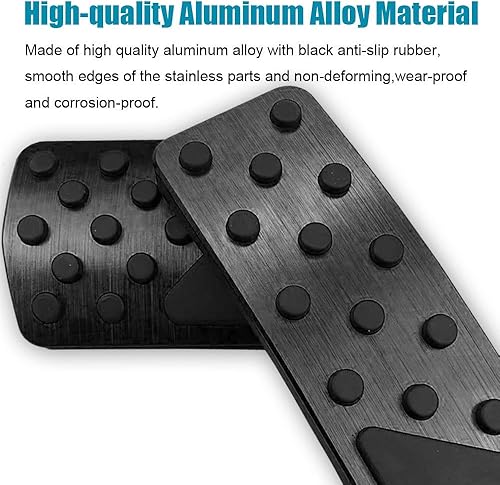 Miniatura 4 de LEXLEY 2 almohadillas de aluminio antideslizantes para pedal de freno de gas, cubiertas de pedal de acelerador sin perforación para Dodge 2011-2026