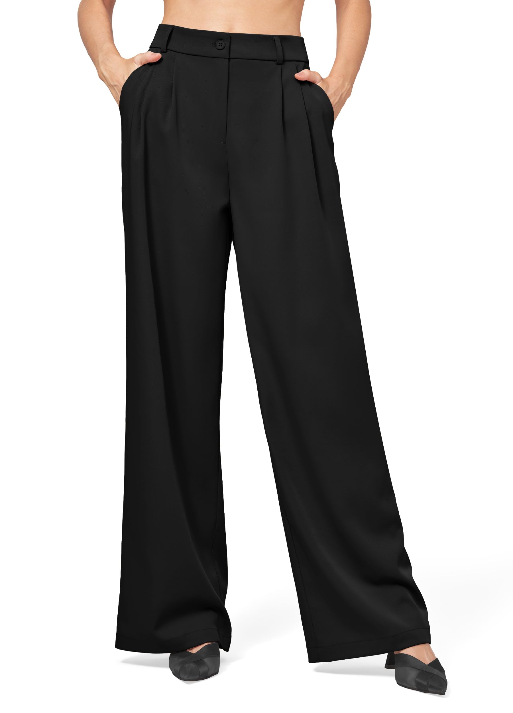 Willit Womens Work Pants Wide Leg Dress Pants High Waisted Casual Slacks Business Office Pants with Pockets 28