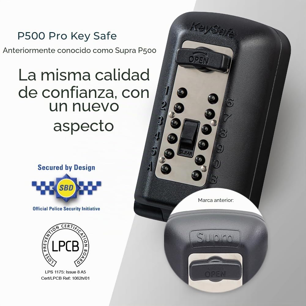 Kidde Supra - Caja guarda llaves de alta seguridad P500 con capacidad para 3/5 llaves