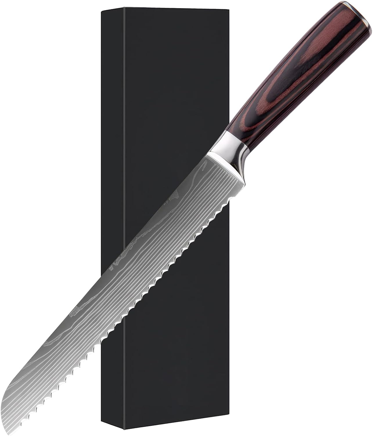 Bread Knife 8 Inch, High Carbon Stainless Steel Professional Bread Cutting Knife, Ultra Sharp for Homemade Bread, Pastries and Bagels