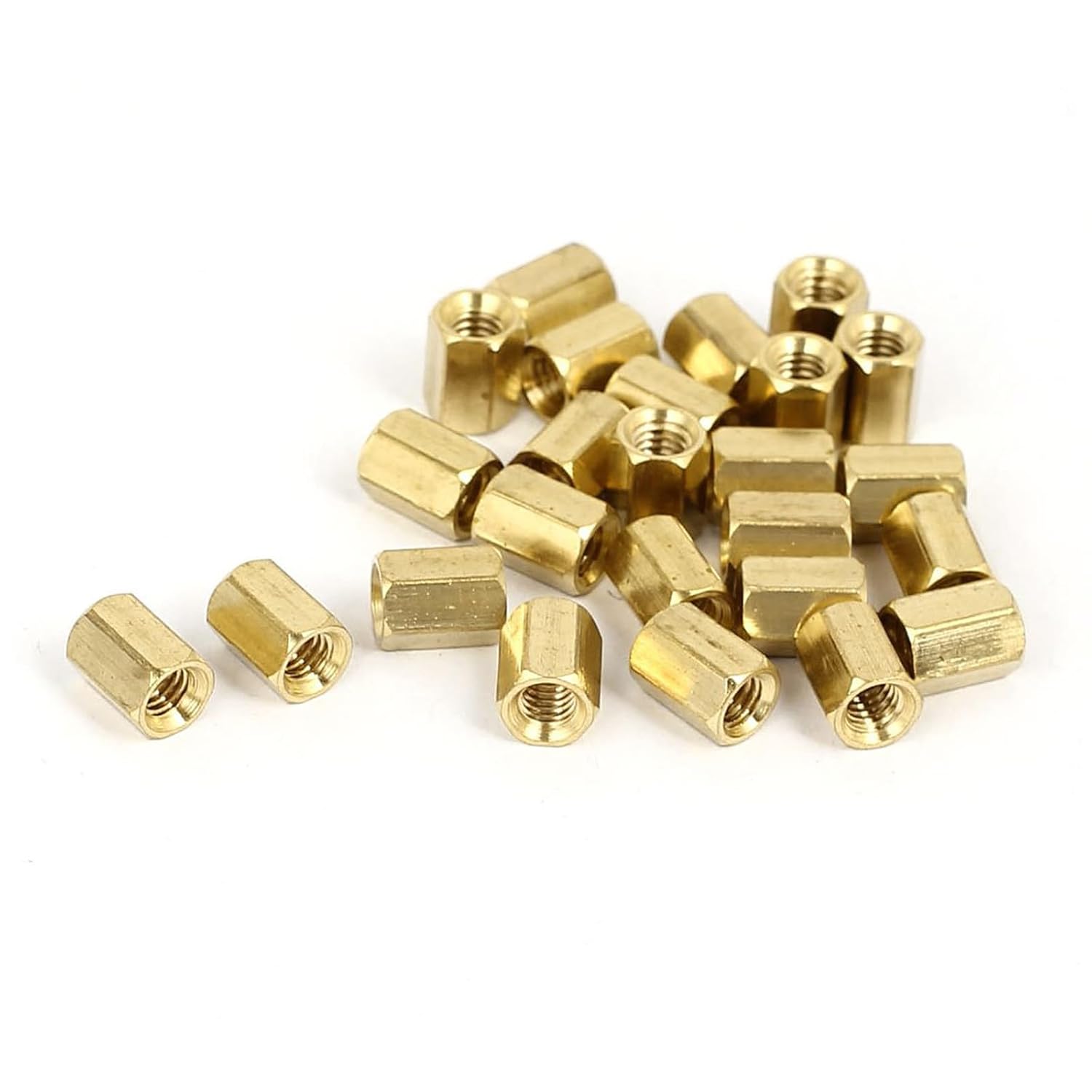 M4x45mm Female Threaded Brass Hex Standoff Pillar Spacer Nut 10pcs