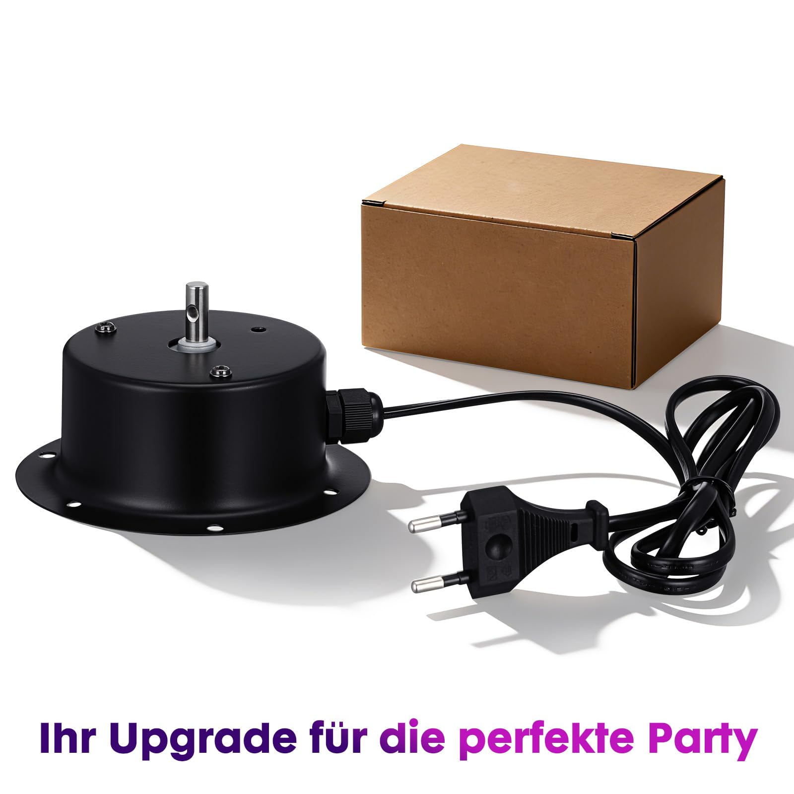 Amosfun Motore a sfera a specchio, motore a sfera da discoteca, motore elettrico da 4 W, con unità da 2,5 giri/min, braccio, installazione semplice, ideale per l'illuminazione di palcoscenici di feste