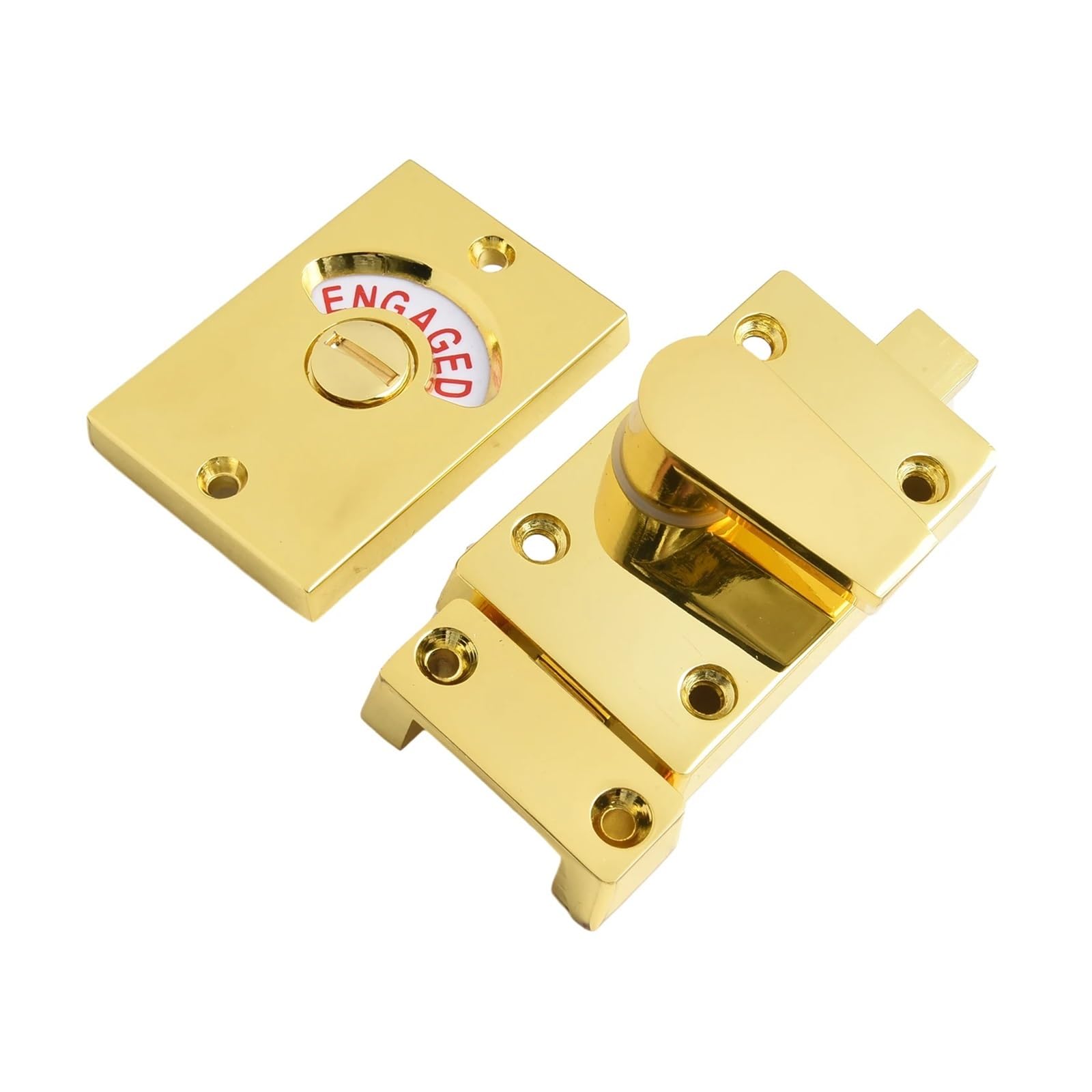 Bojhgo Color2 Bathroom Indicator Lock Satin Nickel Vacant Engaged Polished Chrome Brass Zinc Alloy 1Pcs 59 * 40Mm Door