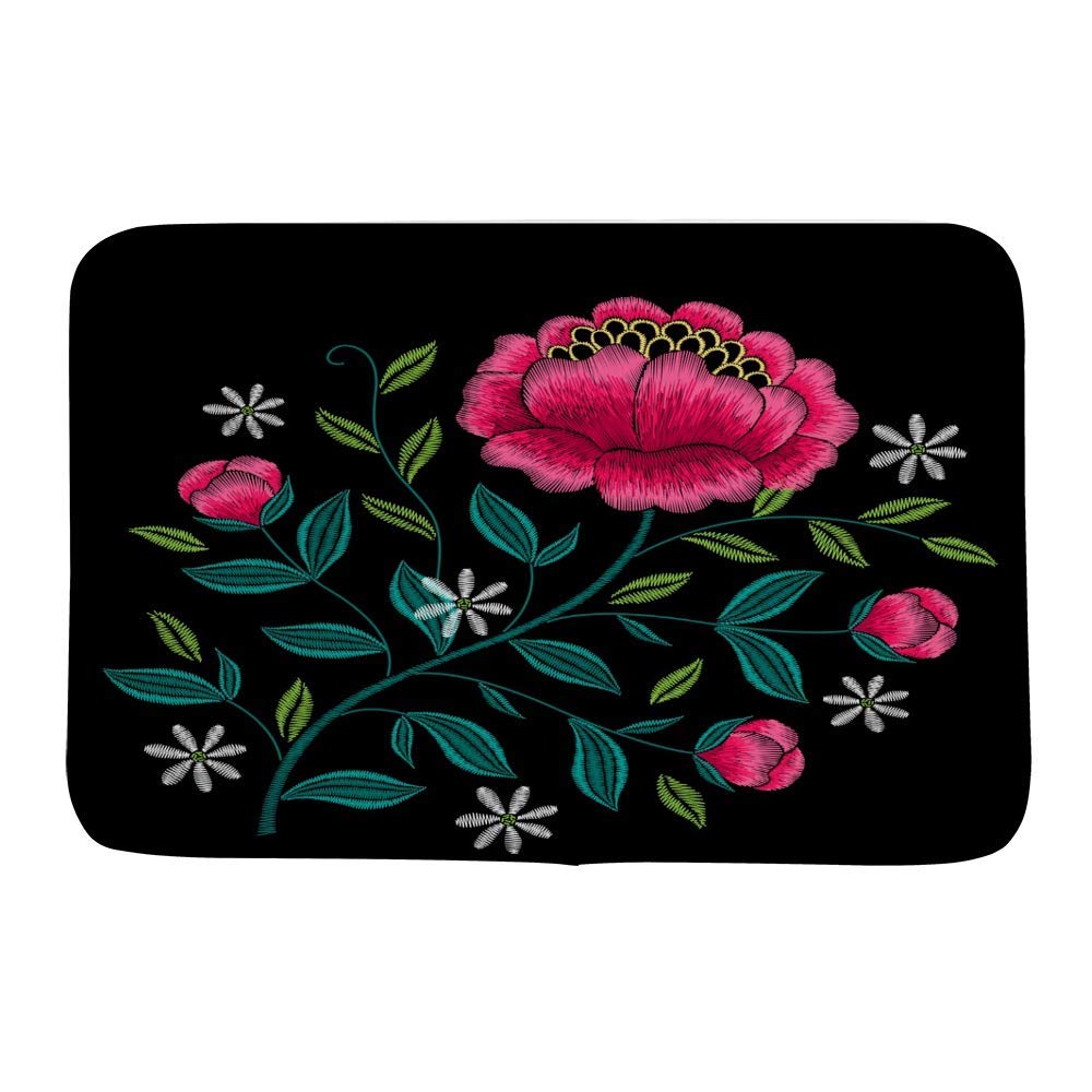 Tapis de bain absorbant en velours 91x61 cm lavable en machine