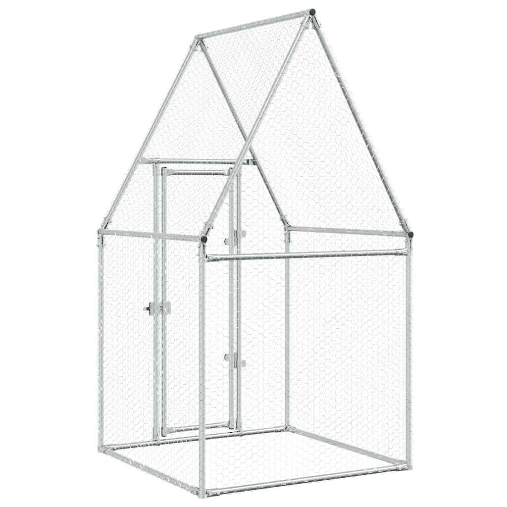 Refined Jaula para gallinas Acero galvanizado Plateado 100x100x190 cm