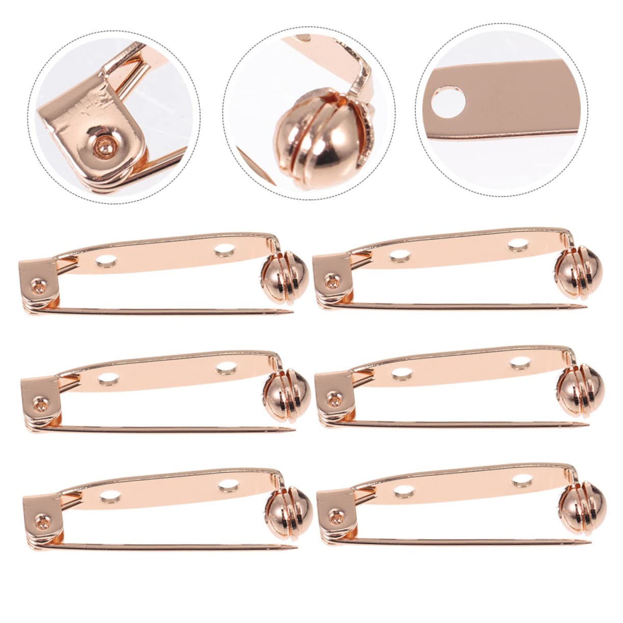 GALPADA Alfiler Broche De Bricolaje Pin De Seguridad Imperdibles Para Placa Abrigos De Seguridad Barra De Insignias Pasador De Barra De Seguridad Pin De Respaldo Cobre Golden